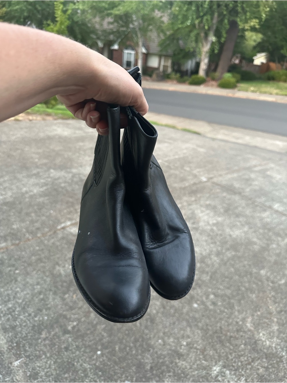 Women’s  Black Boots - Classic Slip-On Leather